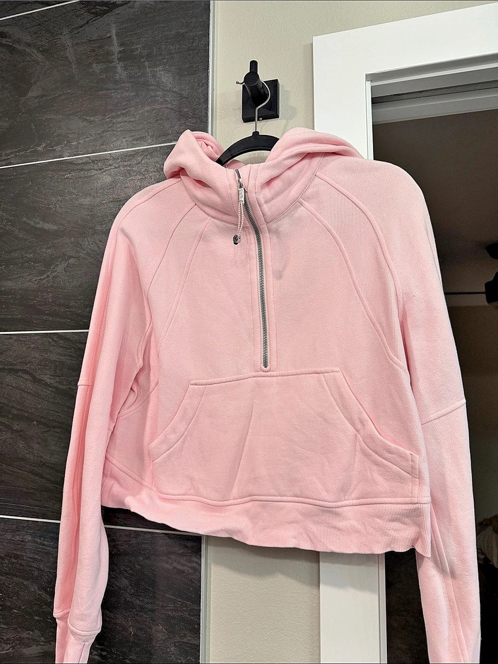 Lululemon Scuba Oversized Funnel-Neck Half Zip Pink Hoodie
